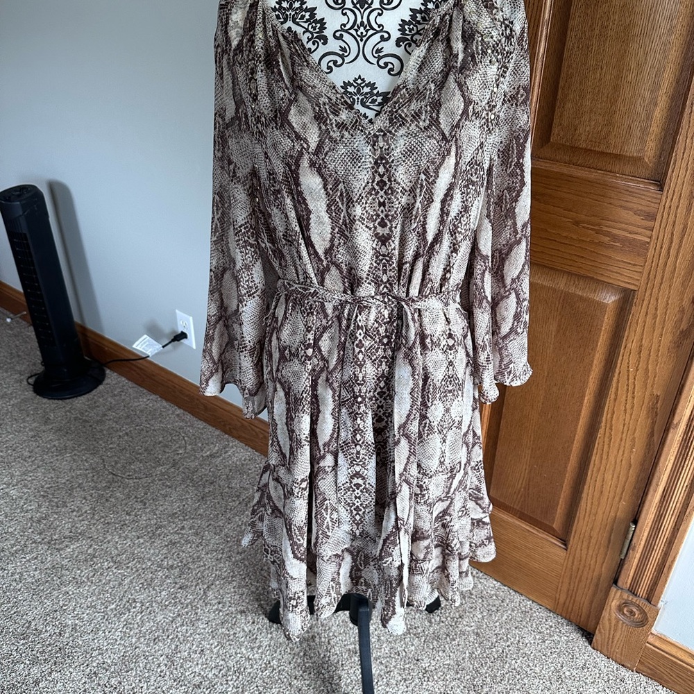 Whbm Studded Python Ruffle Dress - image 3